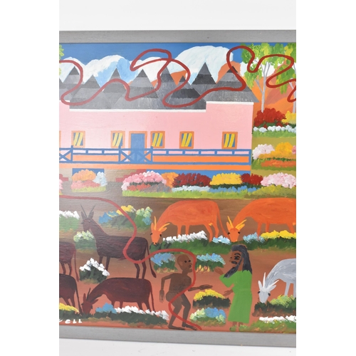 124 - Albert Artwell (Jamaican 1942-2018) - Two oil on boards to include one depicting a scene of the birt... 