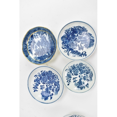 127 - A selection of mainly 18th century English porcelain to include a Worcester and Caughley blue and wh... 