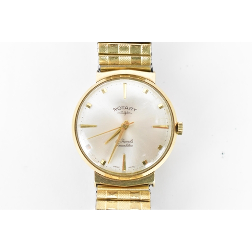 13 - A Rotary, manual wind, gents, 9ct gold wristwatch, circa 1960s, the silvered dial having gilt baton ... 