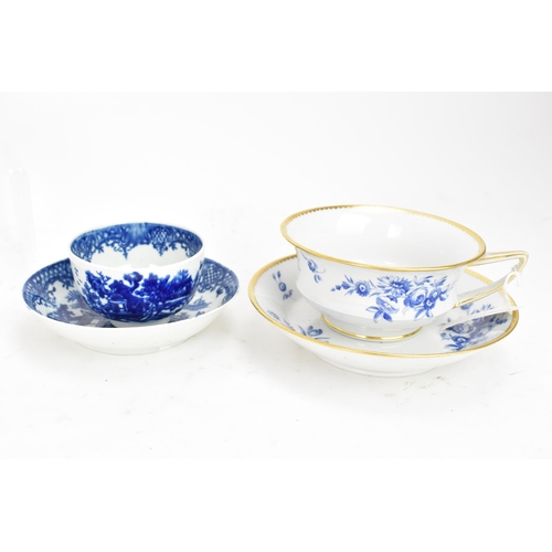 132 - Five late 18th/early 19th century English porcelain cups and saucers to include a circa 1800 John Ro... 