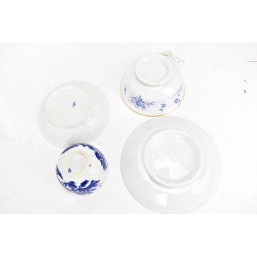 132 - Five late 18th/early 19th century English porcelain cups and saucers to include a circa 1800 John Ro... 