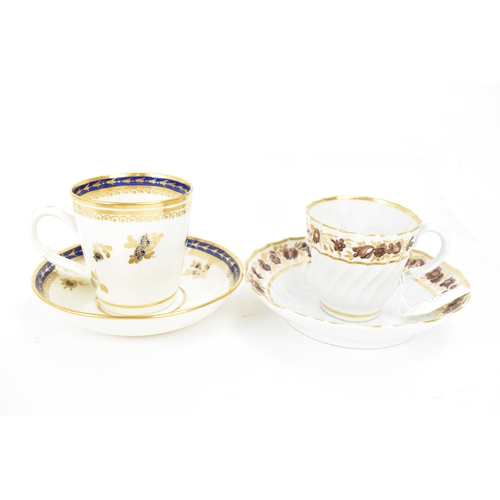 132 - Five late 18th/early 19th century English porcelain cups and saucers to include a circa 1800 John Ro... 