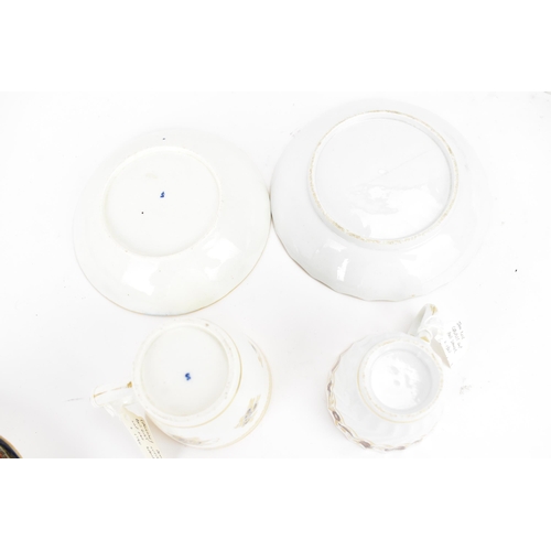 132 - Five late 18th/early 19th century English porcelain cups and saucers to include a circa 1800 John Ro... 