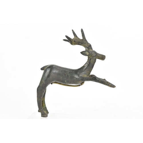 134 - An approximately 100-300BC bronze statue of a stag, possibly Greek, originally part of a much larger... 