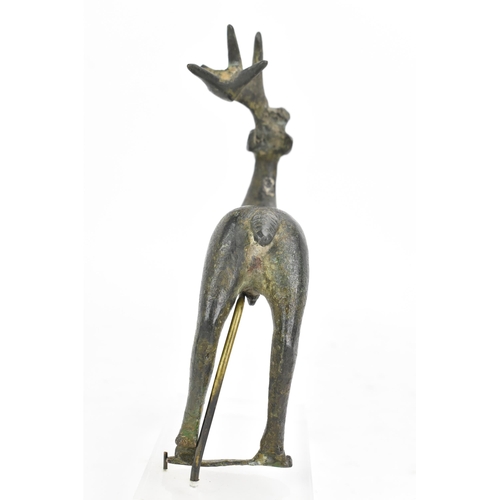 134 - An approximately 100-300BC bronze statue of a stag, possibly Greek, originally part of a much larger... 