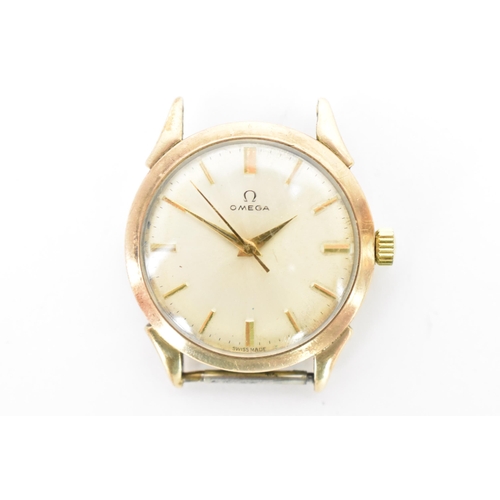 14 - An Omega, manual wind, gents, 9ct gold wristwatch, circa 1954, having a silvered dial with gilt bato... 