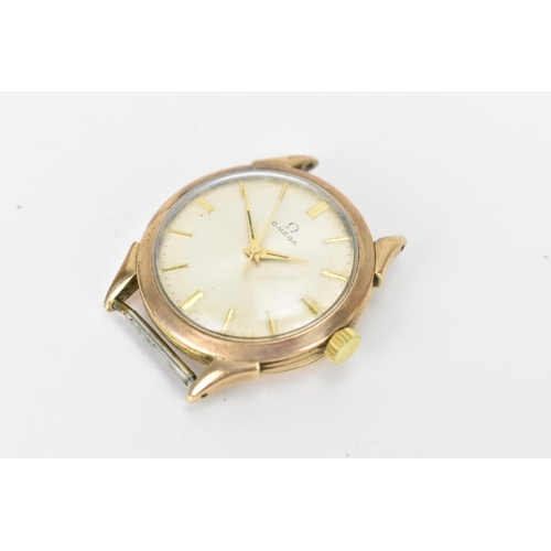 14 - An Omega, manual wind, gents, 9ct gold wristwatch, circa 1954, having a silvered dial with gilt bato... 