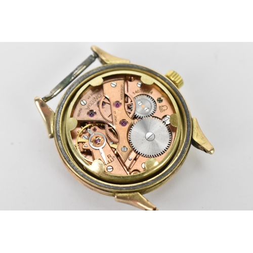 14 - An Omega, manual wind, gents, 9ct gold wristwatch, circa 1954, having a silvered dial with gilt bato... 