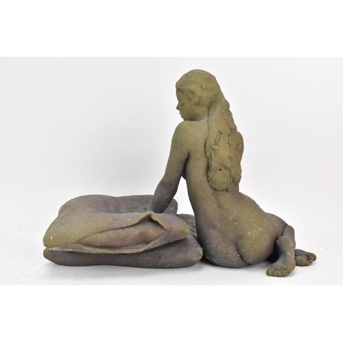 147 - Walter Awlson (Scottish B.1949) A clay nude sculpture depicting a seated nude, signed and dated 1993... 