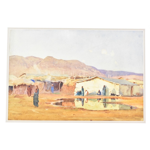 149 - Stanley Inchbold (1856-c.1930) A watercolour depicting a Middle Eastern scene with figures and a bui... 