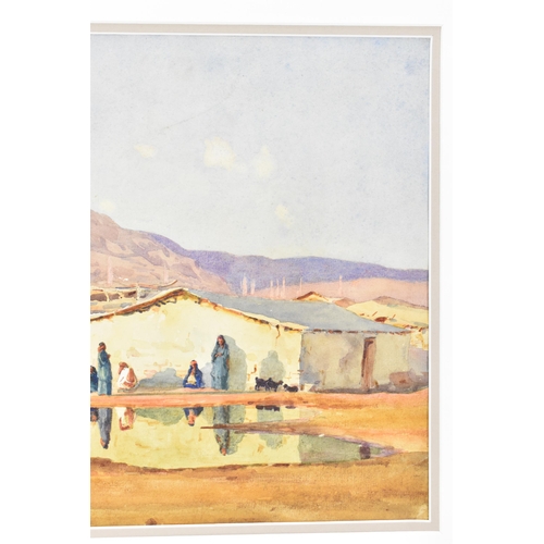 149 - Stanley Inchbold (1856-c.1930) A watercolour depicting a Middle Eastern scene with figures and a bui... 