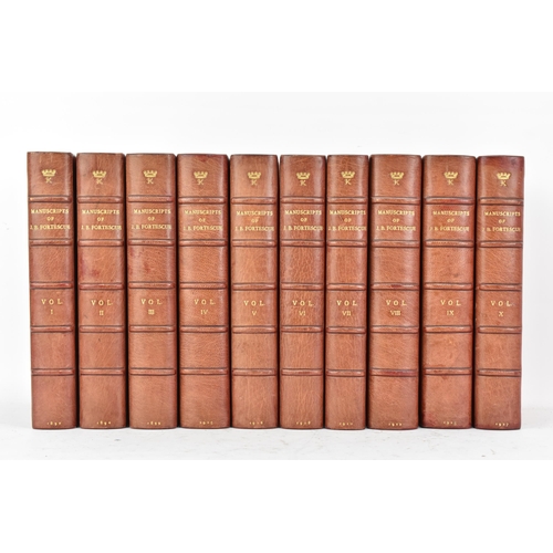 153 - Books: Ten leather bound volumes of 'Report On The Manuscripts of J.B Fortescue, Esq, Preserved At D... 