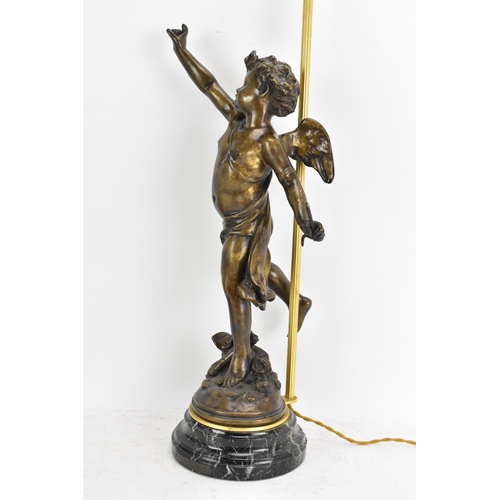 158 - After Eutrope Bouret (French 1833-1906) A mid 20th century bronze figural table lamp entitled 'AMOUR... 