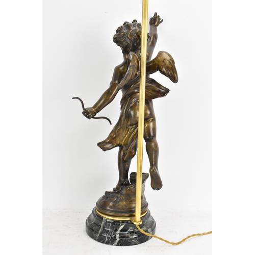 158 - After Eutrope Bouret (French 1833-1906) A mid 20th century bronze figural table lamp entitled 'AMOUR... 