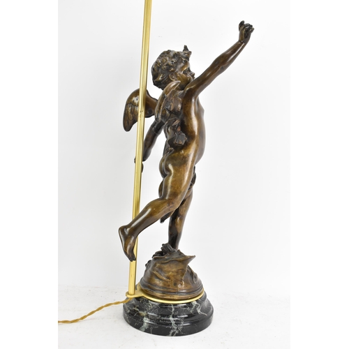 158 - After Eutrope Bouret (French 1833-1906) A mid 20th century bronze figural table lamp entitled 'AMOUR... 