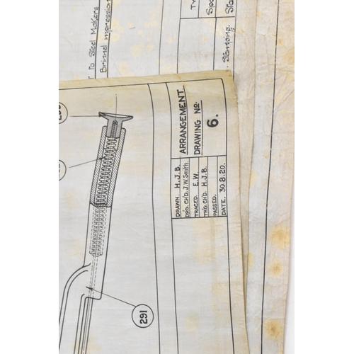 162 - Four early 20th century rolled car engineering drawings for Aston Martin, dated 1920, 1921 and 1923,... 