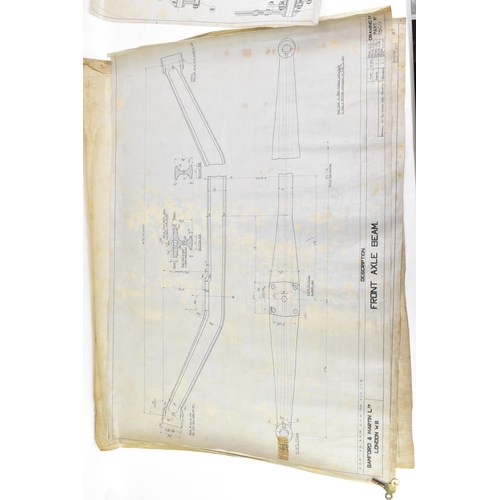 162 - Four early 20th century rolled car engineering drawings for Aston Martin, dated 1920, 1921 and 1923,... 