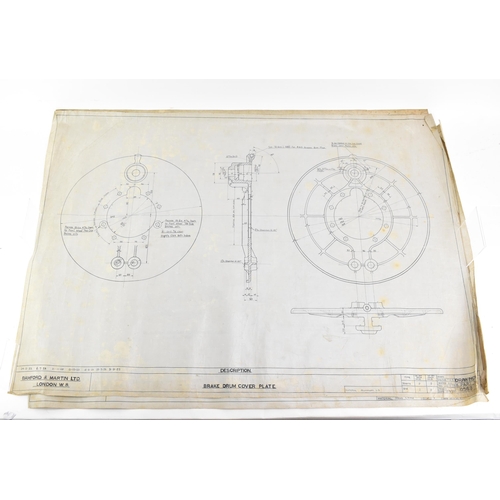 163 - Four early 20th century rolled car engineering drawings for Aston Martin, dated 1920, 1921, 1923 and... 