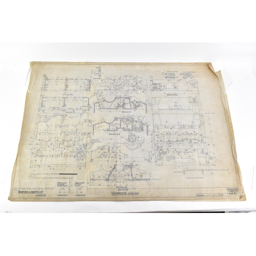 163 - Four early 20th century rolled car engineering drawings for Aston Martin, dated 1920, 1921, 1923 and... 