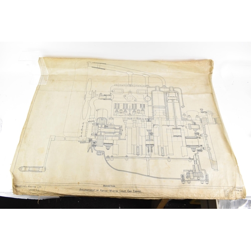 164 - Four early 20th century rolled car engineering drawings for Aston Martin, dated 1920, 1923 and an un... 