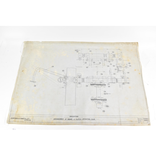 165 - Four early 20th century rolled car engineering drawings for Aston Martin, dated 1920, 1921 and 1923,... 