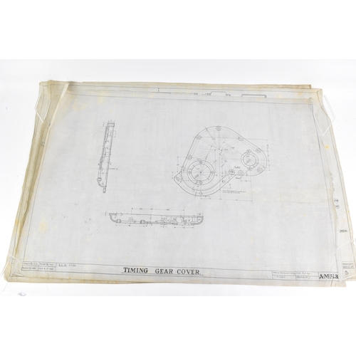 165 - Four early 20th century rolled car engineering drawings for Aston Martin, dated 1920, 1921 and 1923,... 