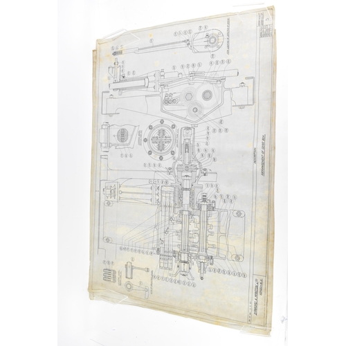 165 - Four early 20th century rolled car engineering drawings for Aston Martin, dated 1920, 1921 and 1923,... 