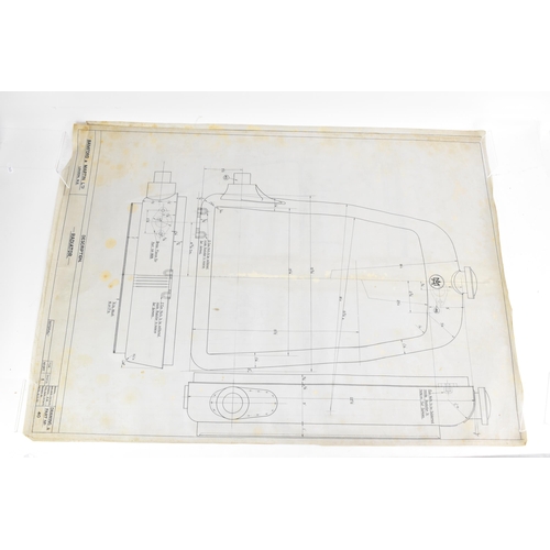 166 - Three early 20th century rolled car engineering drawings for Aston Martin, dated 1920, 1922 and 1924... 