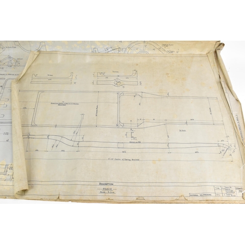 167 - Four early 20th century rolled car engineering drawings for Aston Martin, dated 1921 and 1923, readi... 