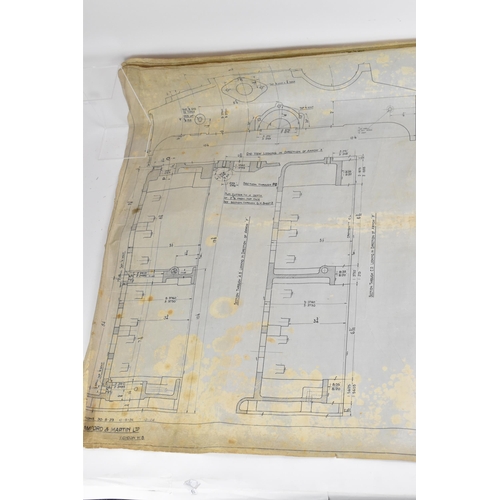 167 - Four early 20th century rolled car engineering drawings for Aston Martin, dated 1921 and 1923, readi... 