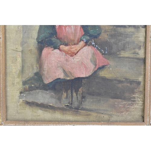 184 - Manner of William Orpen (1878-1931) - An early 20th century oil painting study of a girl seated, uns... 