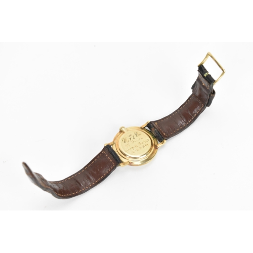 24 - A Hamilton Medallion, manual wind, gents, gold plated wristwatch, circa 1950s, having a silvered dia... 