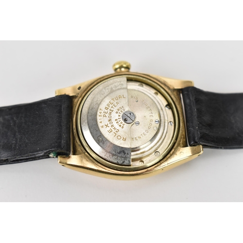 25 - A Rolex Oyster Perpetual Chronometer, bubble back, automatic, gents, 14ct gold wristwatch, circa 194... 