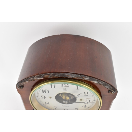 34 - A 1920/30s Bulle electric mantle clock, the silvered dial having Arabic numerals and inscribed 'W.L.... 