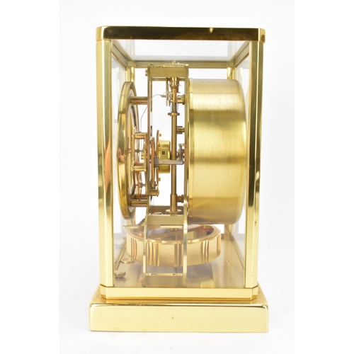 37 - A Jaeger LeCoultre Atmos clock circa 1973, in a gilt brass case, having a circular  white chapter ri... 