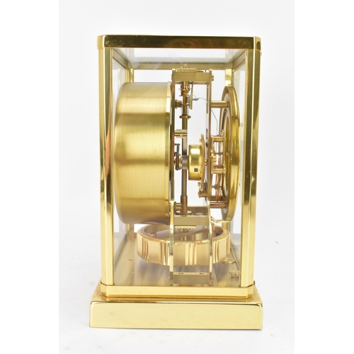 37 - A Jaeger LeCoultre Atmos clock circa 1973, in a gilt brass case, having a circular  white chapter ri... 