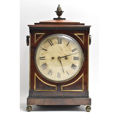 53 - A Regency mahogany cased 8 day bracket clock, the movement signed Frodsham, the case having a pineap... 