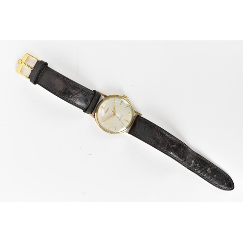 6 - A Rolex Precision, manual wind, gents, 9ct gold wristwatch circa 1956, having a silvered dial with c... 