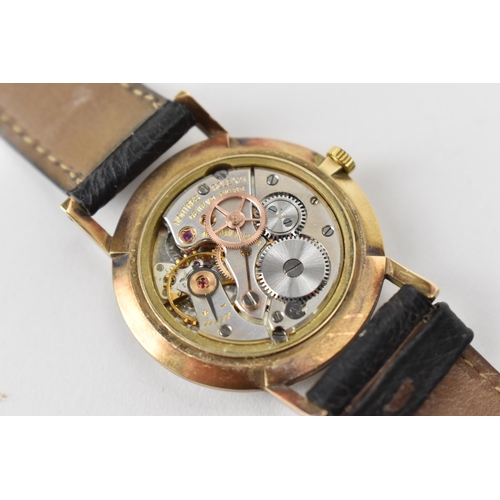 6 - A Rolex Precision, manual wind, gents, 9ct gold wristwatch circa 1956, having a silvered dial with c... 