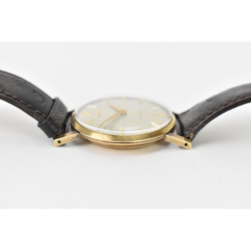 6 - A Rolex Precision, manual wind, gents, 9ct gold wristwatch circa 1956, having a silvered dial with c... 