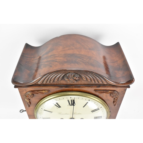 61 - A Victorian mahogany 8 day bracket clock, the case having an arched top, flower head and reeded moul... 