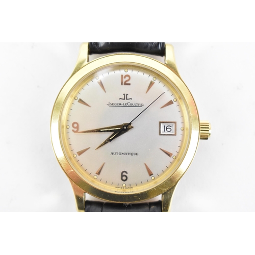 68 - A Jaeger LeCoultre Master Control, automatic, gents, 18ct gold wristwatch, the silvered dial having ... 