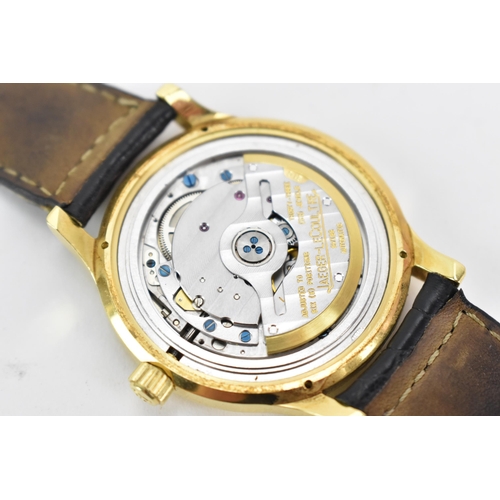 68 - A Jaeger LeCoultre Master Control, automatic, gents, 18ct gold wristwatch, the silvered dial having ... 