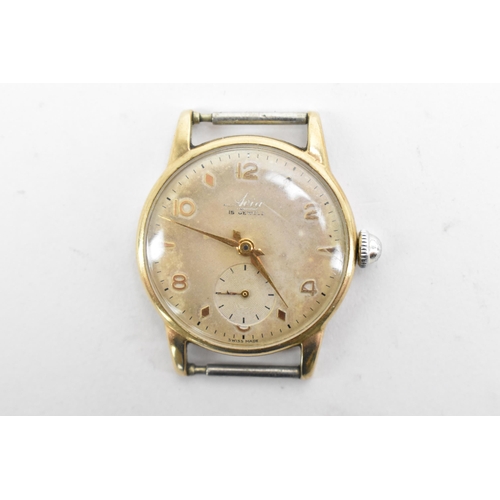 74 - An Avia, manual wind, gents mid size, 9ct gold wristwatch, the dial having gilt hands, baton markers... 