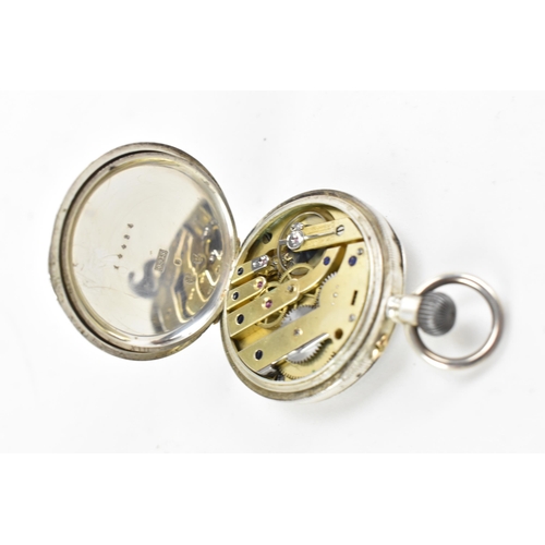 81 - An early 20th century silver open faced keyless wound pocket watch together with a silver fronted tr... 