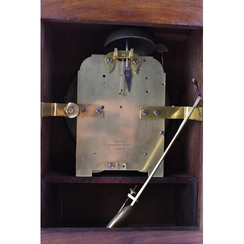 91 - A 19th century Frodsham walnut cased bracket clock, the case having a moulded stepped pediment with ... 