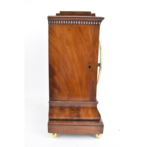 91 - A 19th century Frodsham walnut cased bracket clock, the case having a moulded stepped pediment with ... 