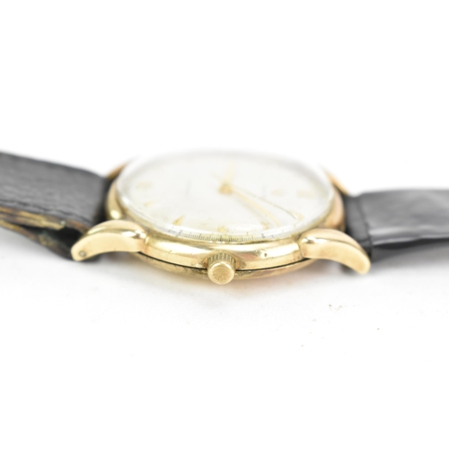 94 - A Rolex Precision, manual wind, gents, 9ct gold wristwatch, circa 1940/50s, having 'teardrop' lugs, ... 