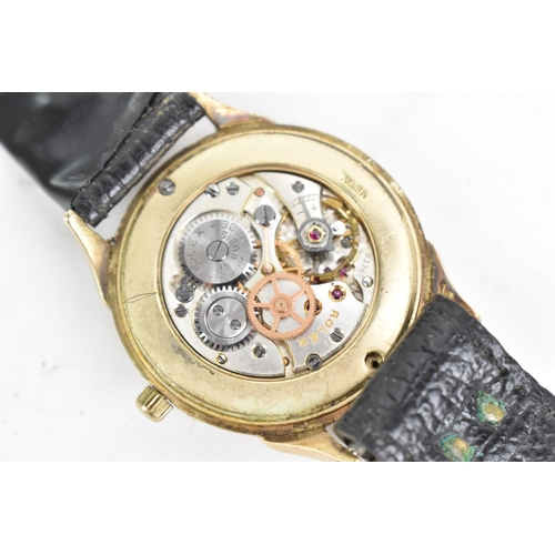 94 - A Rolex Precision, manual wind, gents, 9ct gold wristwatch, circa 1940/50s, having 'teardrop' lugs, ... 