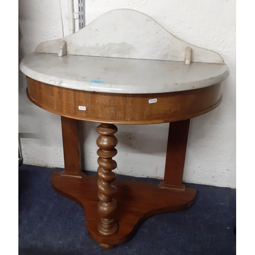 307 - A Victorian mahogany wash stand with raised marble top, 88cm High x 84cm Wide together with an Edwar... 